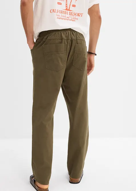 Kalhoty bez zap&iacute;n&aacute;n&iacute;, z lehk&eacute; bavlny Classic Fit, Straight, bonprix