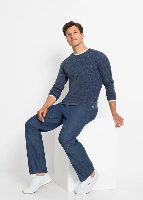 Kalhoty bez zapínání, z lehké bavlny Classic Fit, Straight, bonprix