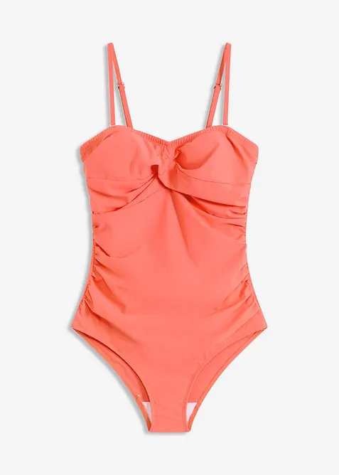 Stahovací jednodílné plavky se zavinovacím vzhledem, střední tvarující efekt, bonprix