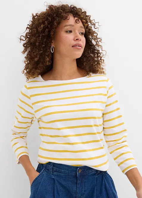 Tričko s dlouh&yacute;m ruk&aacute;vem, s čistou organickou bavlnou, bonprix