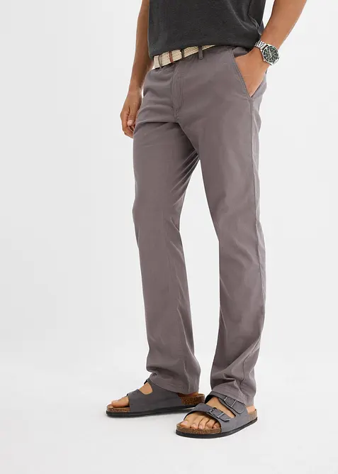 Chino kalhoty s pohodlným pasem a opaskem, Regular Fit, Straight, bonprix