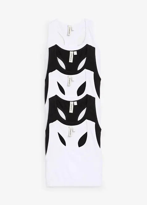 Podprsenkový top s měkkou organickou bavlnou (5 ks v balení), bonprix