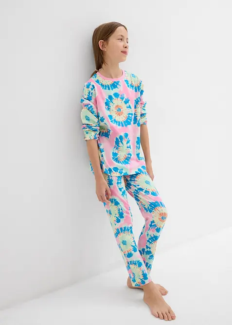 Pyžamo + krátké pyžamo s měkkou organickou bavlnou (4dílná souprava), bonprix