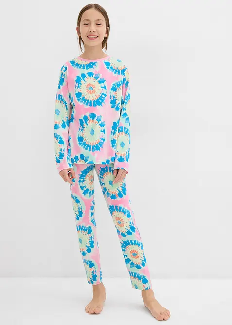 Pyžamo + krátké pyžamo s měkkou organickou bavlnou (4dílná souprava), bonprix