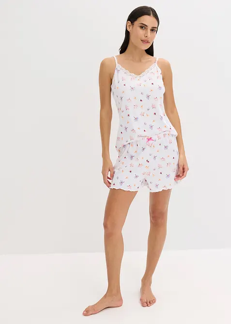 Krátké pyžamo z žebrovaného materiálu, bonprix