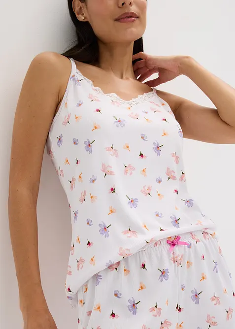 Krátké pyžamo z žebrovaného materiálu, bonprix