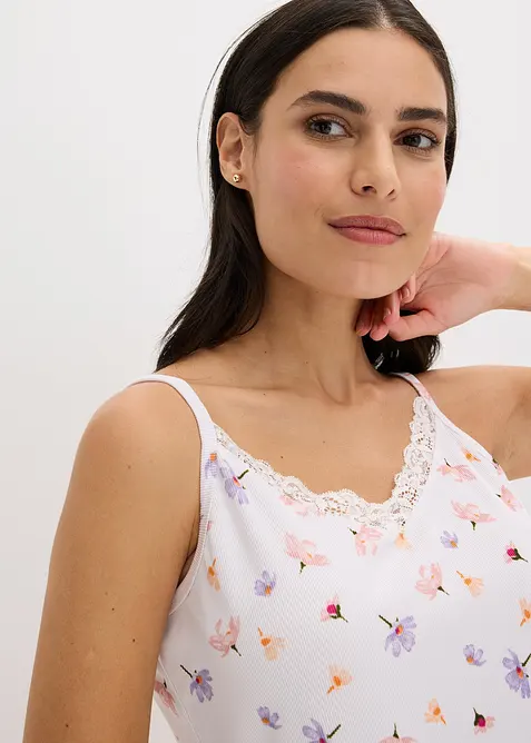 Krátké pyžamo z žebrovaného materiálu, bonprix