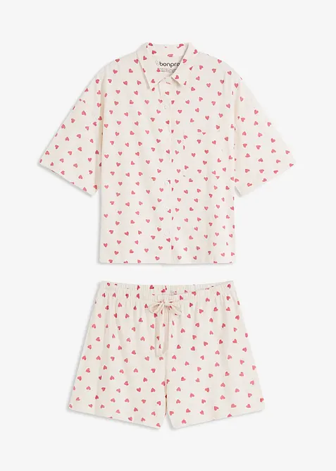 Krátké pyžamo z žíhané příze, oversize, bonprix