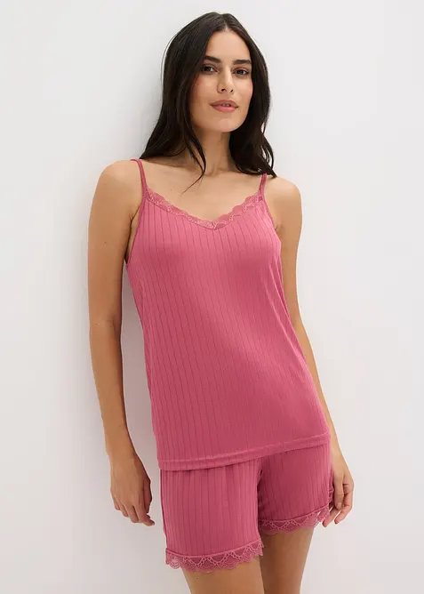 Krátké pyžamo z měkkého pointelle žerzeje, bonprix