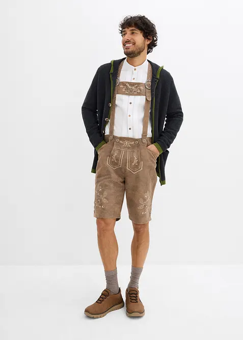 Krojový pletený kabátek s kapucí, bonprix