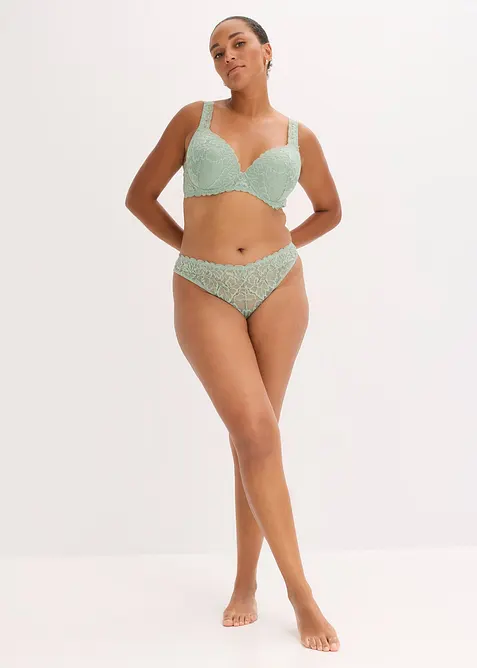 Vyztužen&aacute; podprsenka s květinovou krajkou, bonprix