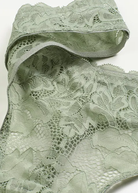 Kalhotky tanga s květovanou krajkou, bonprix