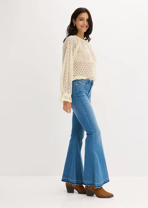 Krajkové triko z bavlněné směsi, bonprix