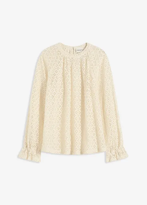 Krajkové triko z bavlněné směsi, bonprix