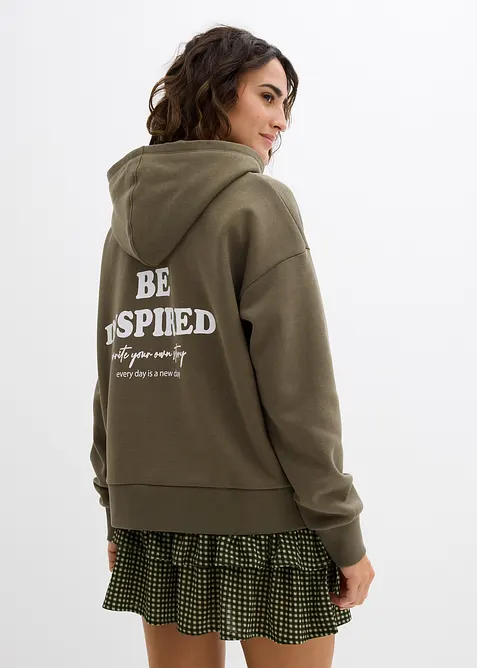 Oversize mikina s kapuc&iacute;, z měkk&eacute; bavlněn&eacute; směsi, bonprix