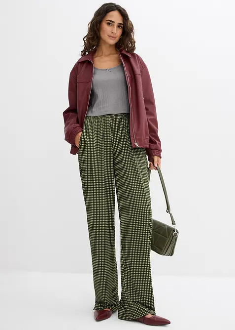 Žerzejové kalhoty ze strukturovaného krepu, bonprix