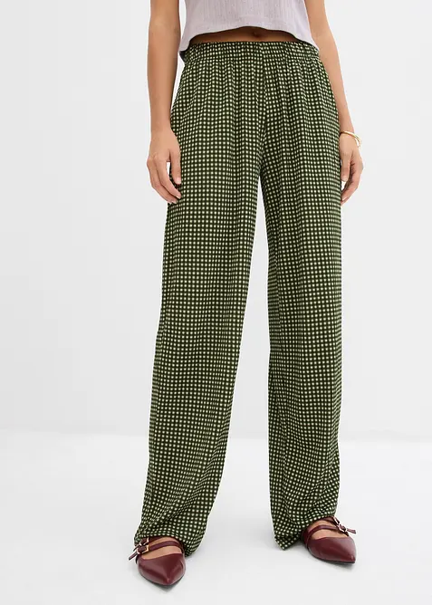 Žerzejové kalhoty ze strukturovaného krepu, bonprix