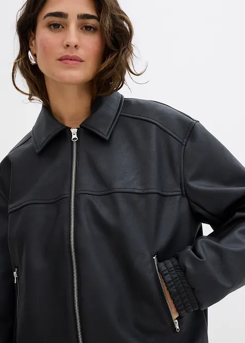 Oversize bunda z umělé kůže, bonprix