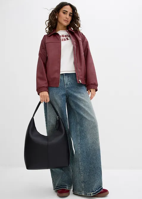 Oversize bunda z umělé kůže, bonprix