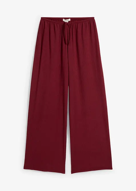 Kalhoty bez zapínání, ze strukturovaného krepu, bonprix