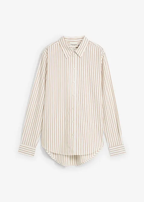 Košilová halenka s podílem hedvábí, bonprix