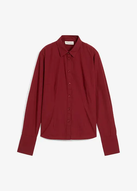 Košilová halenka s podílem hedvábí, bonprix