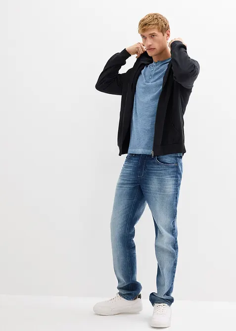 Henley tričko s dlouh&yacute;m ruk&aacute;vem, z čist&eacute; organick&eacute; bavlny se sepran&yacute;m vzhledem, bonprix