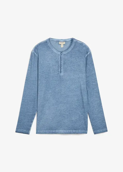 Henley tričko s dlouh&yacute;m ruk&aacute;vem, z čist&eacute; organick&eacute; bavlny se sepran&yacute;m vzhledem, bonprix