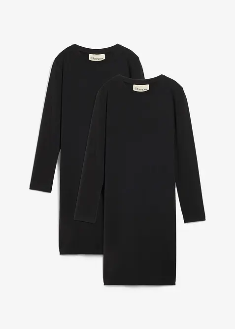 Žerzejové šaty z elastické směsi s organickou bavlnou (2 ks v balení), bonprix
