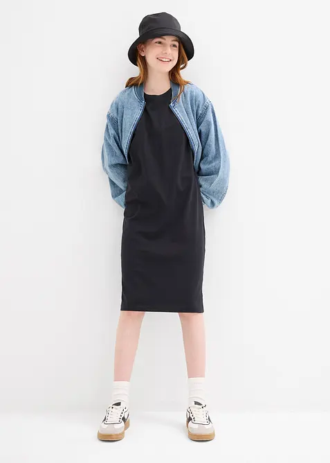 Žerzejové šaty z elastické směsi s organickou bavlnou (2 ks v balení), bonprix