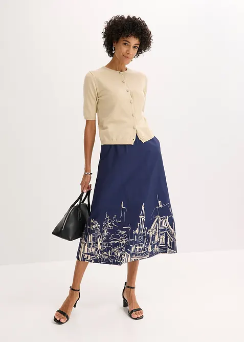 Midi sukně z čisté organické bavlny, bonprix