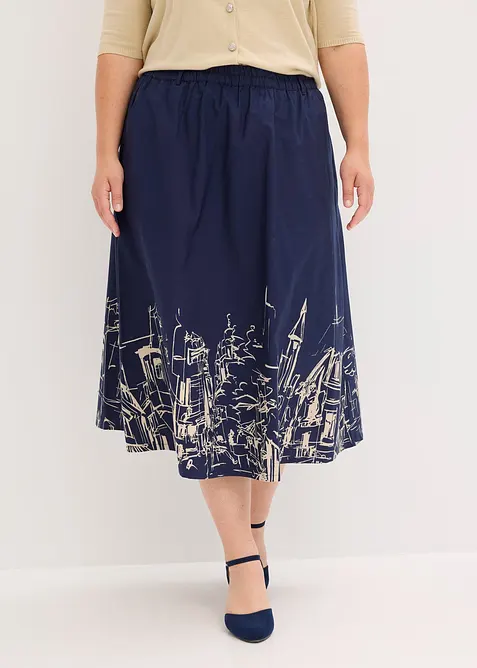 Midi sukně z čisté organické bavlny, bonprix