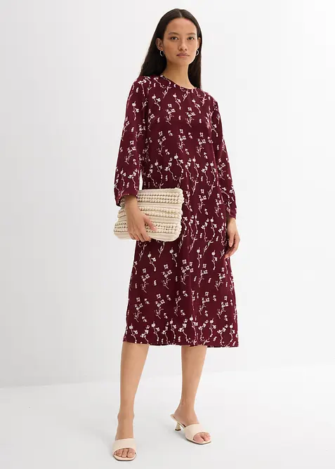 Květované midi šaty z čisté viskózy, bonprix