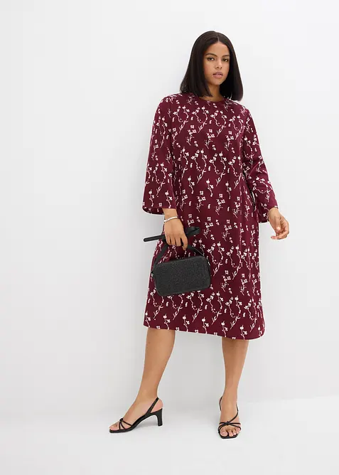 Květované midi šaty z čisté viskózy, bonprix