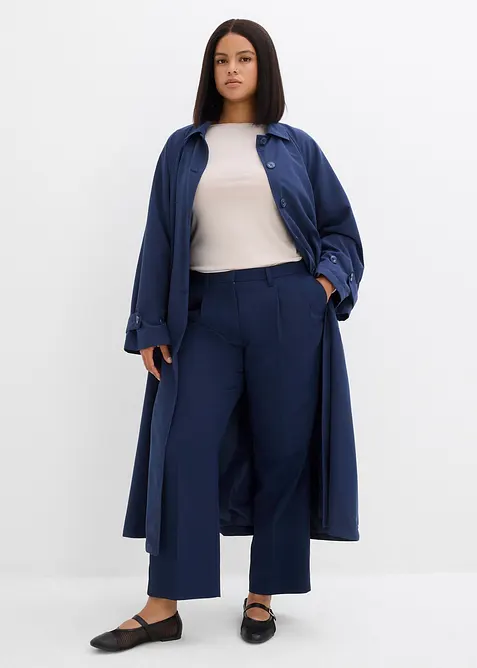 Splývavé kalhoty se sklady v pase, bonprix