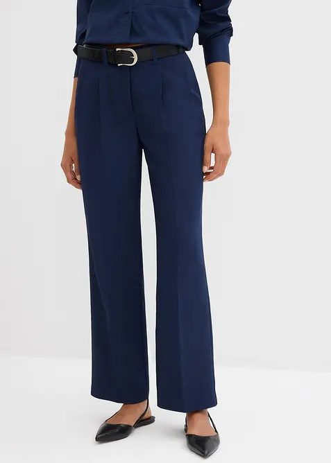 Splývavé kalhoty se sklady v pase, bonprix