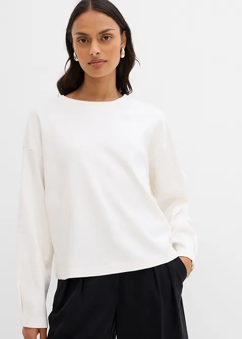 Triko s dlouh&yacute;m ruk&aacute;vem, z čist&eacute; bavlny, bonprix