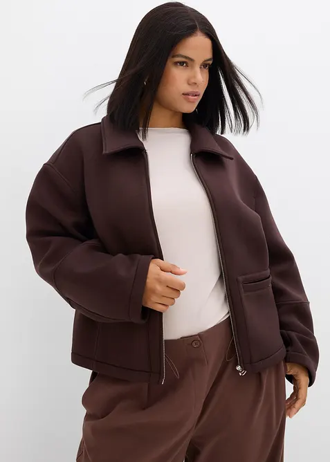 Kr&aacute;tk&aacute; bunda z materi&aacute;lu scuba, bonprix