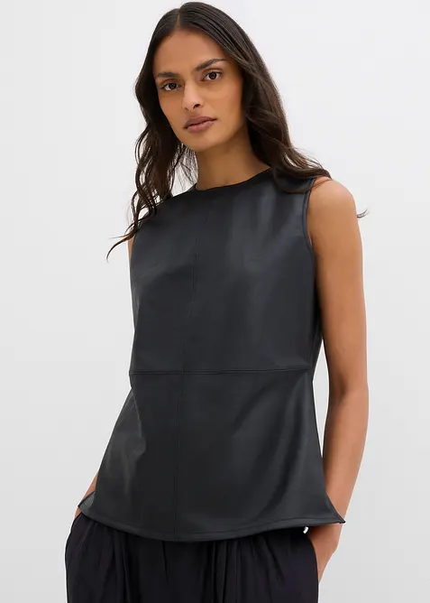 Top z umělé kůže, bonprix