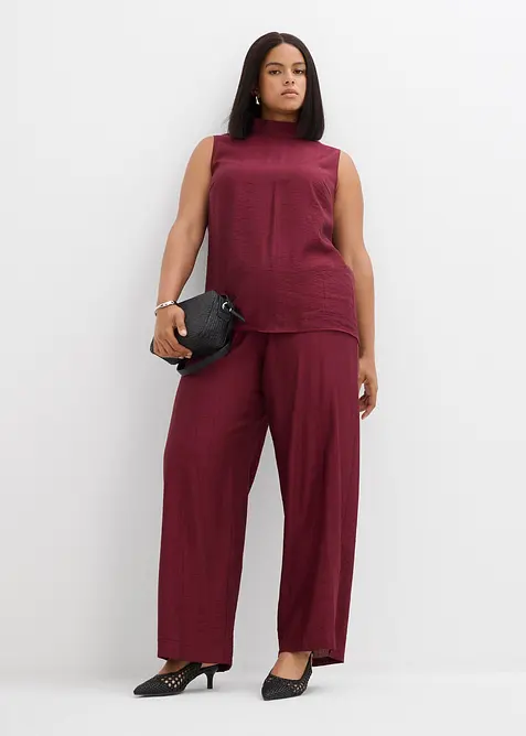 Dlouhý top ze strukturované viskózové směsi, bonprix