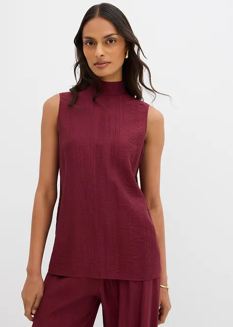 Dlouhý top ze strukturované viskózové směsi, bonprix