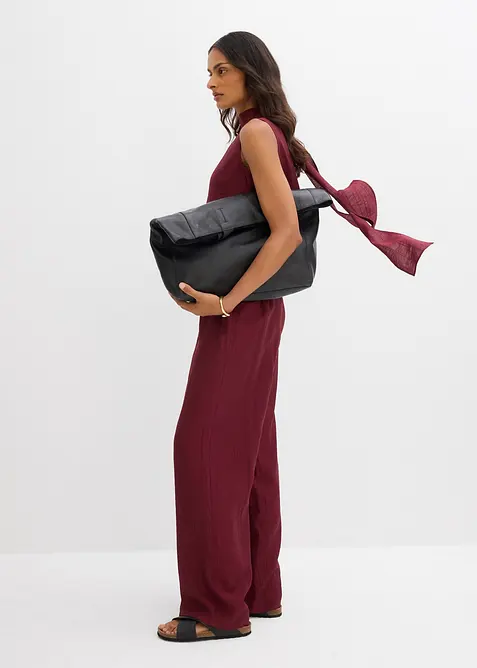 Kalhoty bez zapínání, ze strukturované viskózové směsi, bonprix