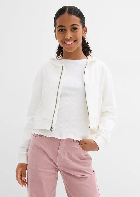 Mikina na zapínání s kapucí, z čisté organické bavlny, bonprix