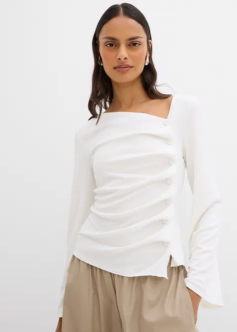 Triko s dlouhým rukávem, z žebrovaného materiálu, bonprix