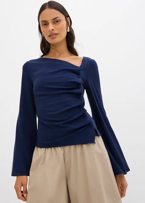 Triko s dlouhým rukávem, z žebrovaného materiálu, bonprix