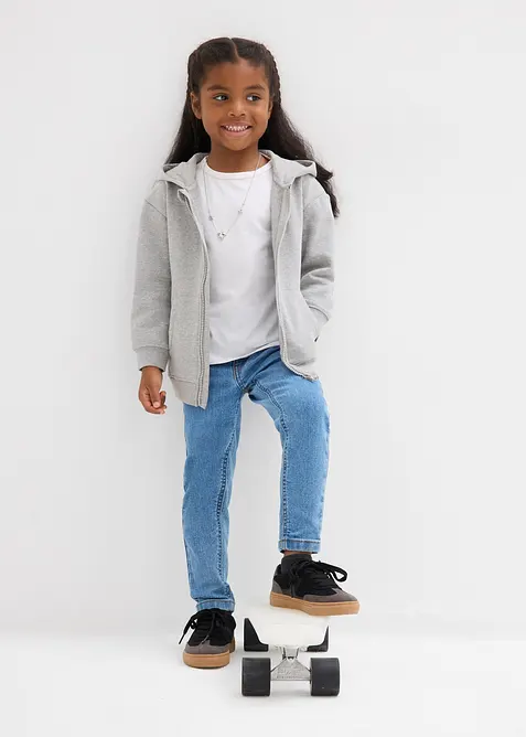 Mikina na zapínání s kapucí, z měkké směsi s organickou bavlnou, bonprix