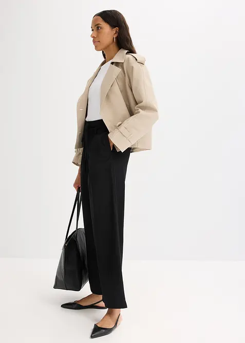 Kalhoty se sklady u pasu a v&aacute;začkou, bonprix