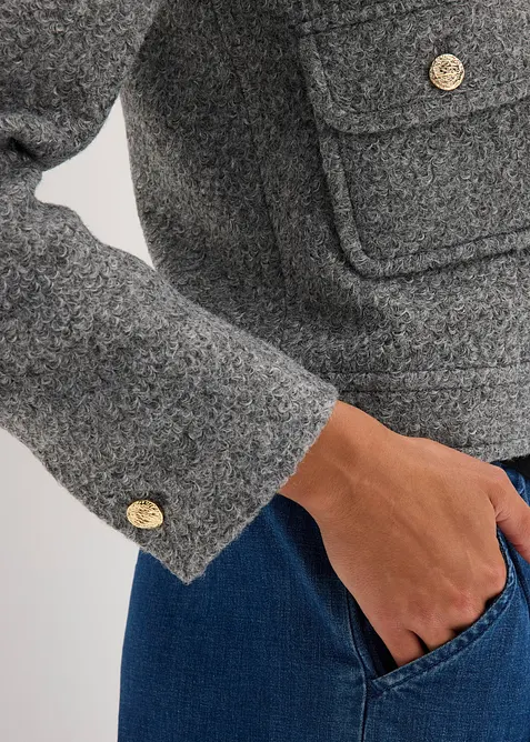 Bluzon z měkk&eacute; př&iacute;ze bukl&eacute;, bonprix