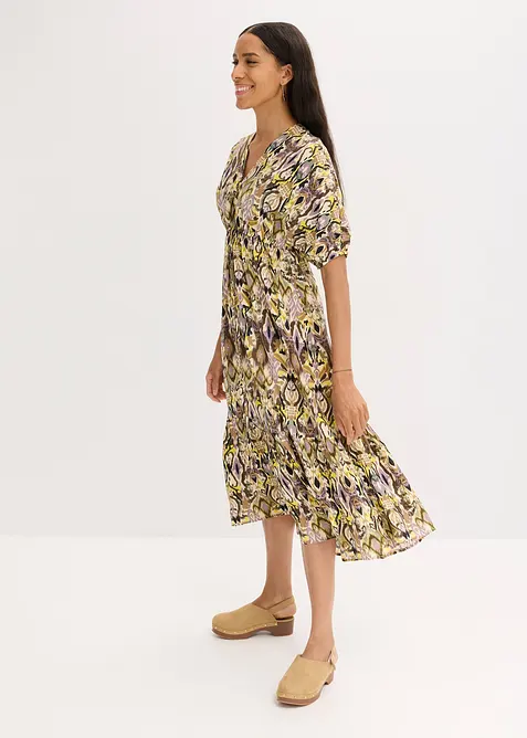 Midi šaty ze splývavé viskózy, bonprix