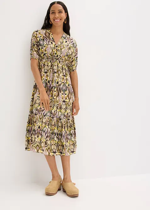 Midi šaty ze splývavé viskózy, bonprix